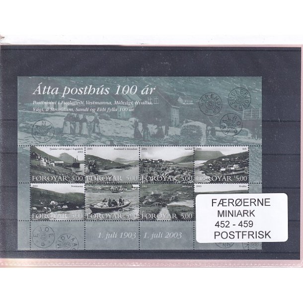 F�r�erne - 1 Miniark 452 - 459 - Postfrisk