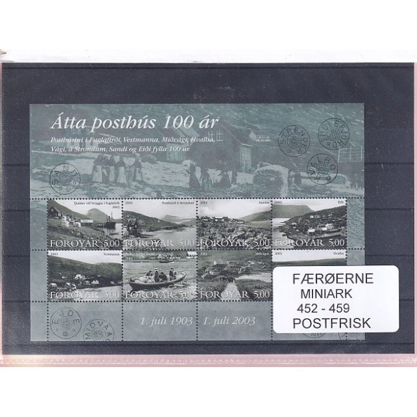 F�r�erne - 1 Miniark 452 - 459 - Postfrisk