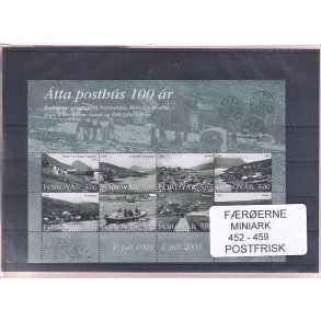 F�r�erne - 1 Miniark 452 - 459 - Postfrisk