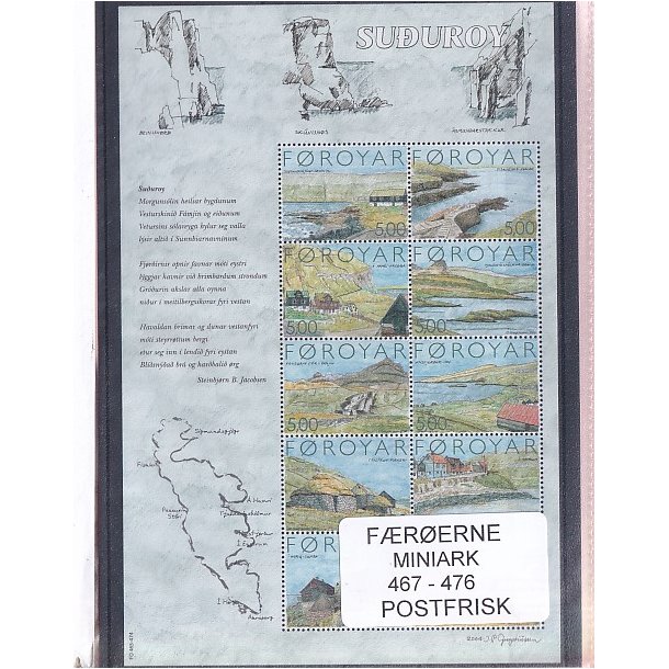 F�r�erne - 1 Miniark 467 - 476 - Postfrisk