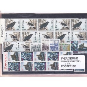F�r�erne - 2 Frim�rkeh�fter + 9 Stk. - Postfrisk