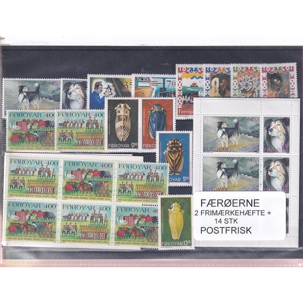F�r�erne - 2 Frim�rkeh�fter + 14 Stk. - Postfrisk