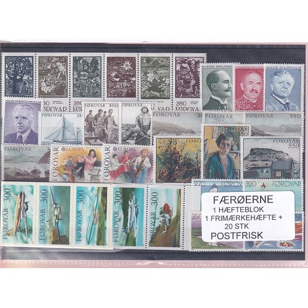 F�r�erne - 1 H�fteblok + 1 Frim�rkeh�fte + 20 Stk. - Postfrisk