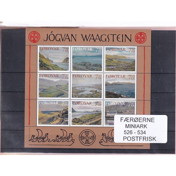 F�r�erne - 1 Miniark 526 - 534 - Postfrisk