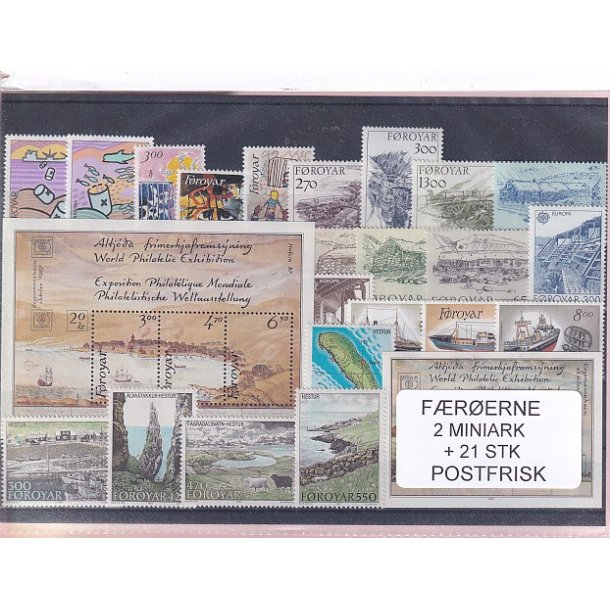F�r�erne - 2 Miniark + 21 Stk. - Postfrisk