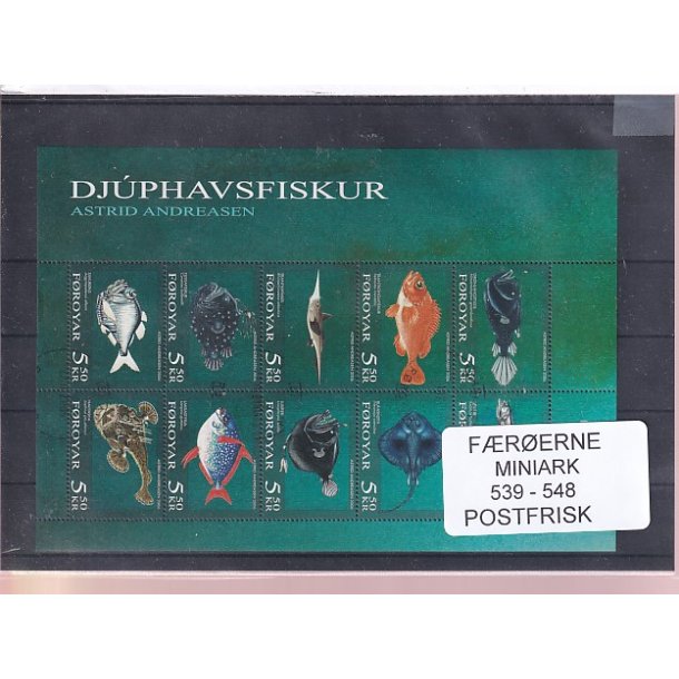 F�r�erne - 1 Miniark 539 - 548 - Postfrisk