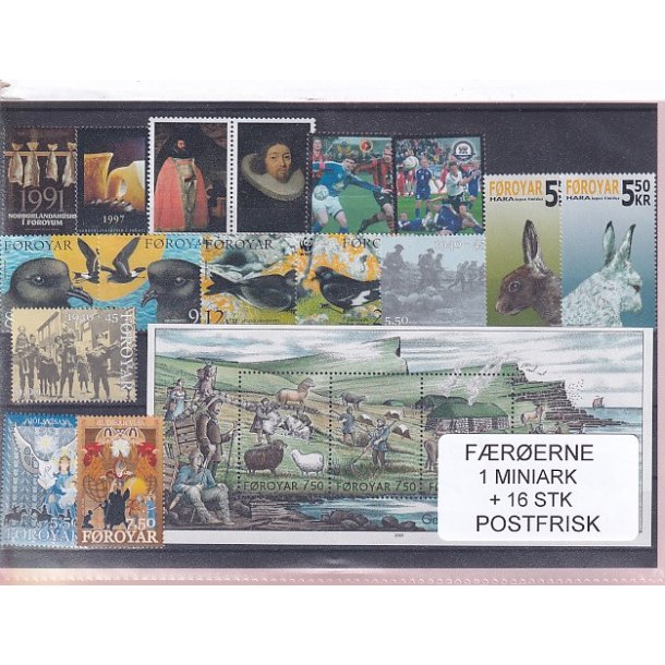 F�r�erne - 1 Miniark + 16 Stk. - Postfrisk