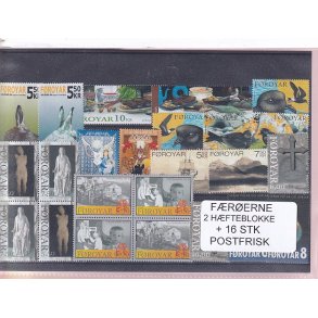 F�r�erne - 2 H�fteblokke + 16 Stk. - Postfrisk