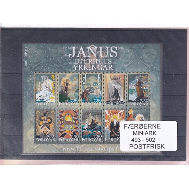F�r�erne - 1 Miniark 493 - 502 - Postfrisk