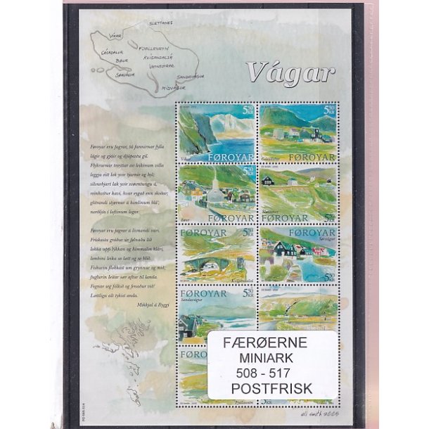 F�r�erne - 1 Miniark 508 - 517 - Postfrisk