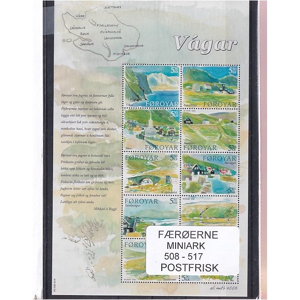 F�r�erne - 1 Miniark 508 - 517 - Postfrisk
