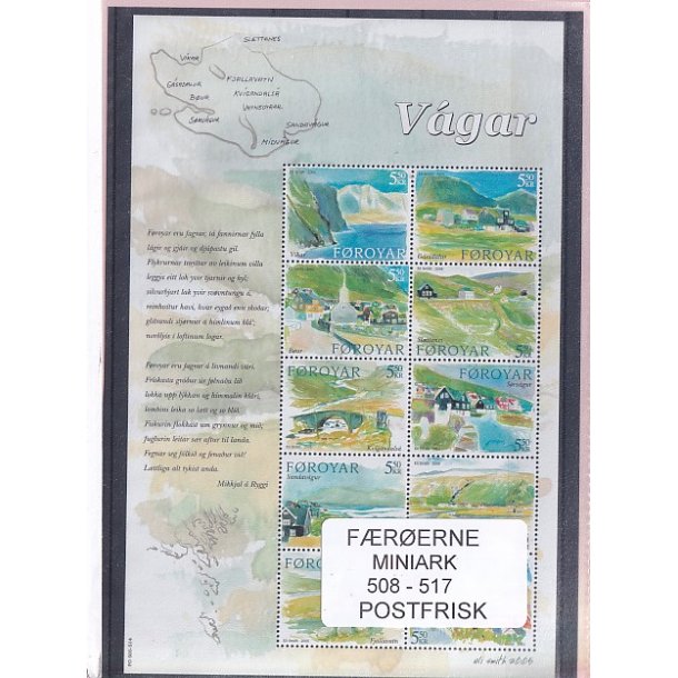 F�r�erne - 1 Miniark 508 - 517 - Postfrisk