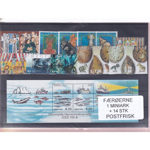 F�r�erne - 1 Miniark + 14 Stk. - Postfrisk