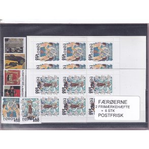 F�r�erne - 2 Frim�rkeh�fter + 6 Stk. - Postfrisk