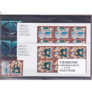 F�r�erne - 2 Frim�rkeh�fter + 6 Stk. - Postfrisk