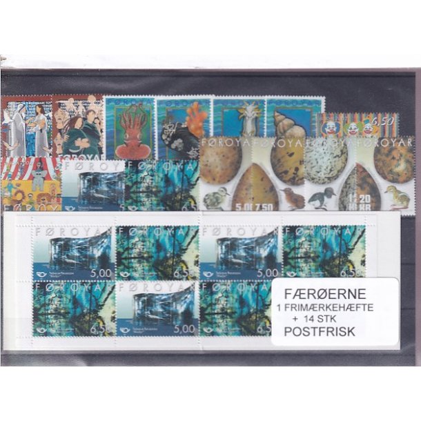 F�r�erne - 1 Frim�rkeh�fte + 14 Stk. - Postfrisk