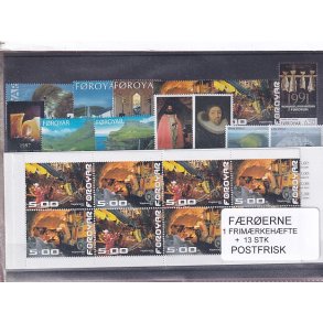 F�r�erne - 1 Frim�rkeh�fte + 13 Stk. - Postfrisk