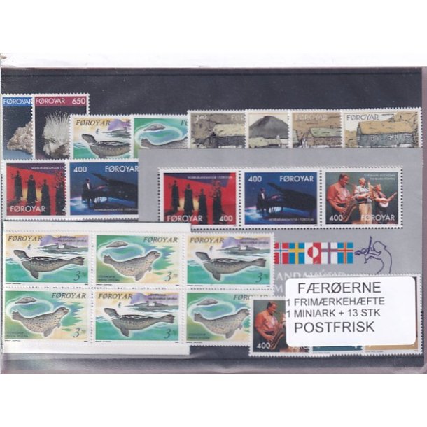 F�r�erne - 1 Frim�rkeh�fte + 1 Miniark + 13 Stk. - Postfrisk