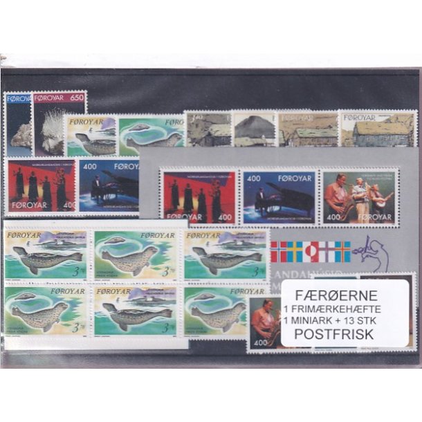 F�r�erne - 1 Frim�rkeh�fte + 1 Miniark + 13 Stk. - Postfrisk
