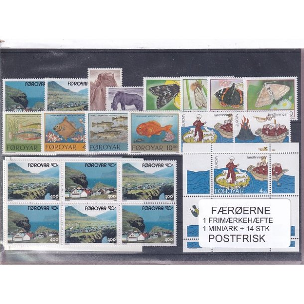 F�r�erne - 1 Frim�rkeh�fte + 1 Miniark + 14 Stk. - Postfrisk