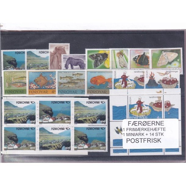 F�r�erne - 1 Frim�rkeh�fte + 1 Miniark + 14 Stk. - Postfrisk