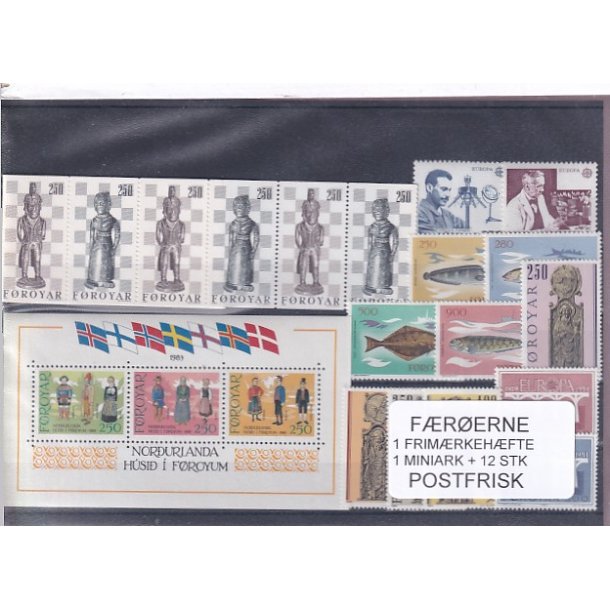 F�r�erne - 1 Frim�rkeh�fte + 1 Miniark + 12 Stk. - Postfrisk