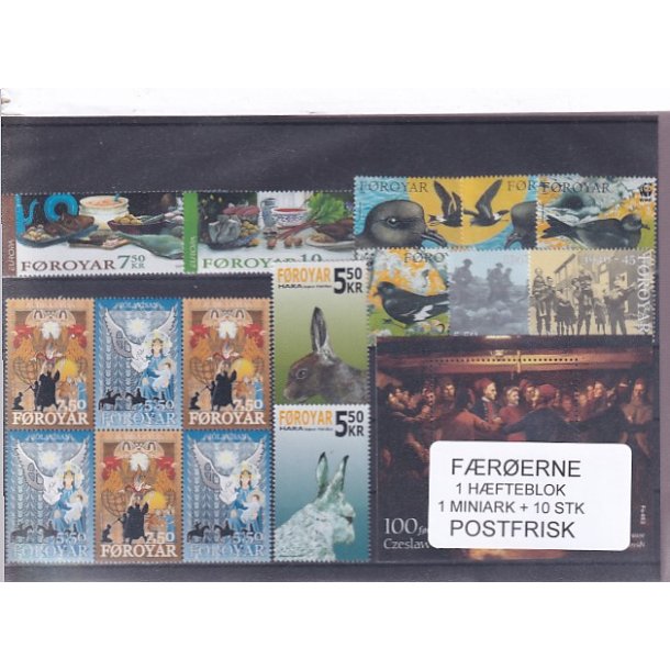 F�r�erne - 1 H�fteblok + 1 Miniark + 10 Stk. - Postfrisk