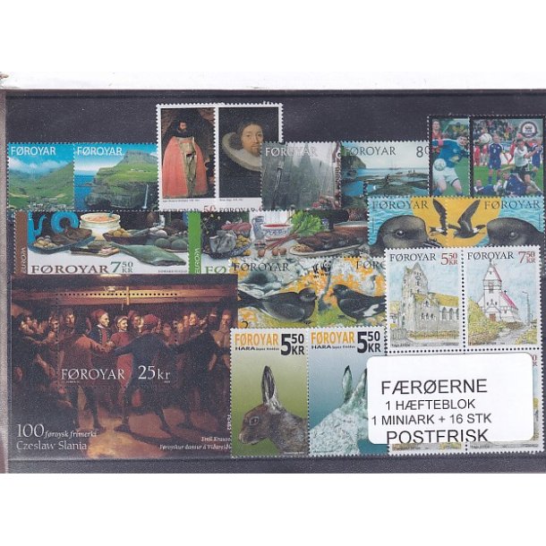 F�r�erne - 1 H�fteblok + 1 Miniark + 16 Stk. - Postfrisk