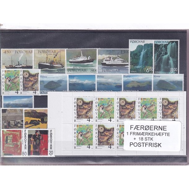 F�r�erne - 1 Frim�rkeh�fte + 18 Stk. - Postfrisk