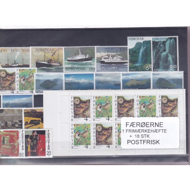 F�r�erne - 1 Frim�rkeh�fte + 18 Stk. - Postfrisk