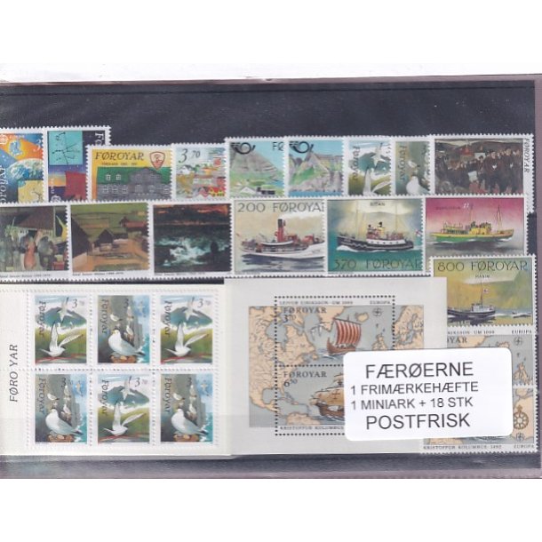 F�r�erne - 1 Frim�rkeh�fte + 1 Miniark + 18 Stk. - Postfrisk