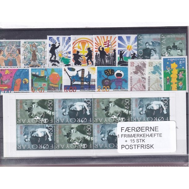 F�r�erne - 1 Frim�rkeh�fte + 15 Stk. - Postfrisk