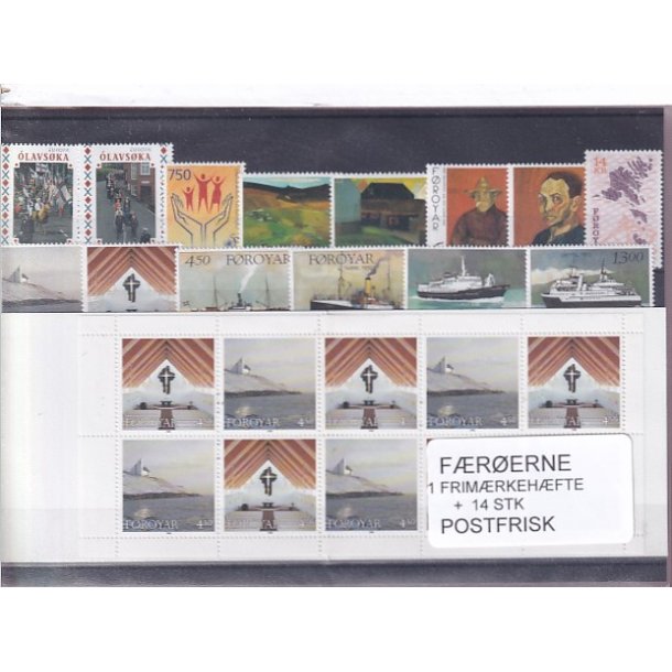 F�r�erne - 1 Frim�rkeh�fte + 14 Stk. - Postfrisk
