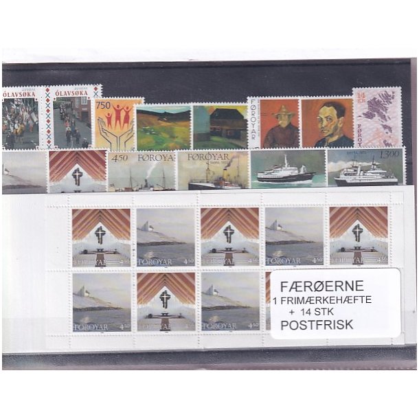 F�r�erne - 1 Frim�rkeh�fte + 14 Stk. - Postfrisk