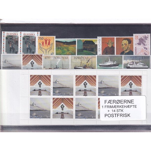 F�r�erne - 1 Frim�rkeh�fte + 14 Stk. - Postfrisk