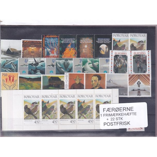 F�r�erne - 1 Frim�rkeh�fte + 22 Stk. - Postfrisk