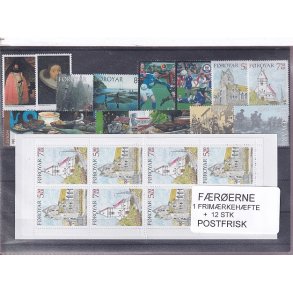 F�r�erne - 1 Frim�rkeh�fte + 12 Stk. - Postfrisk