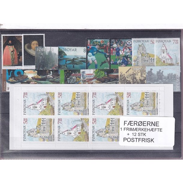 F�r�erne - 1 Frim�rkeh�fte + 12 Stk. - Postfrisk
