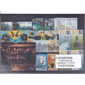 F�r�erne - 1 H�fteblok + 1 Miniark + 14 Stk. - Postfrisk