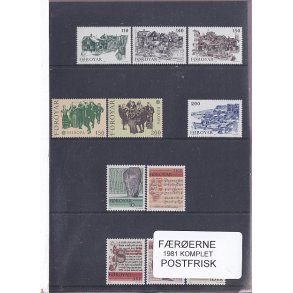 F�r�erne - 1981 Komplet - Postfrisk