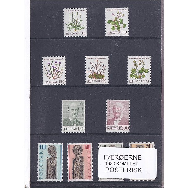 F�r�erne - 1980 Komplet - Postfrisk