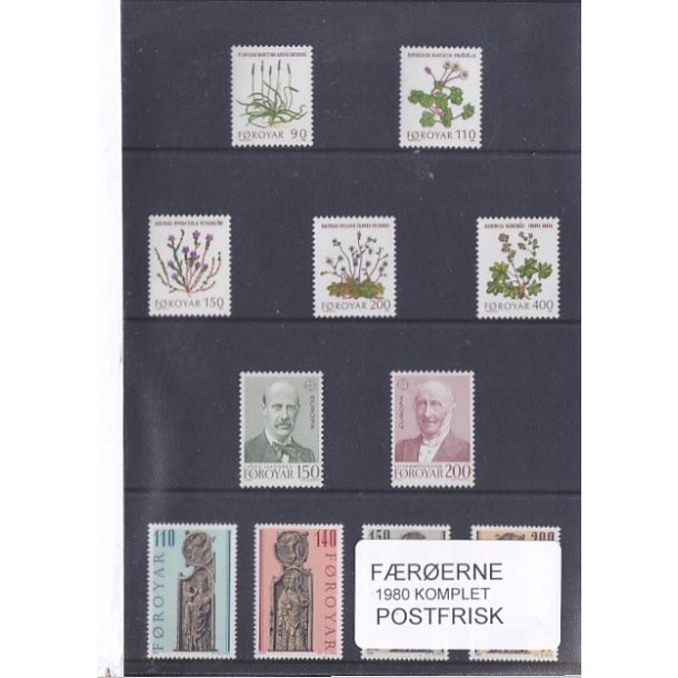 F�r�erne - 1980 Komplet - Postfrisk