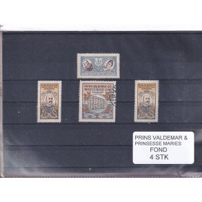 Prins Valdemar & Prinsesse Maries Fond - 4 Stk. - Stemplet/Ustemplet