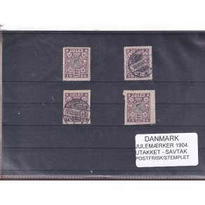 Danmark -  Julemrker 1904 - Takket - Utakket - Savtakket - Postfrisk/Stemplet