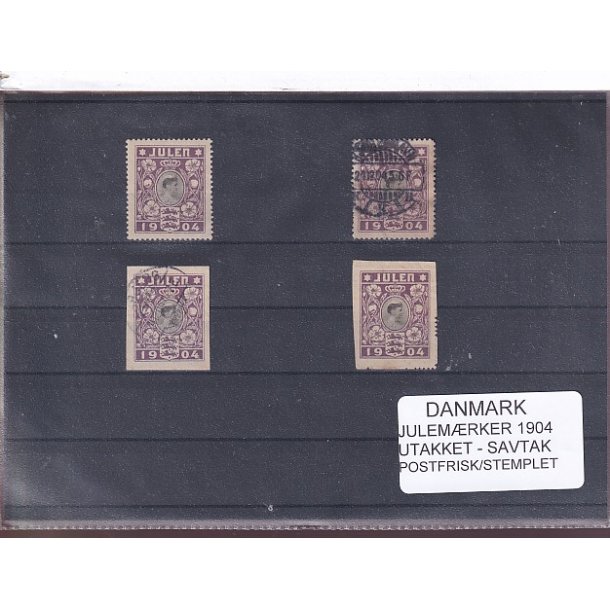 Danmark -  Julemrker 1904 - Takket - Utakket - Savtakket - Postfrisk/Stemplet