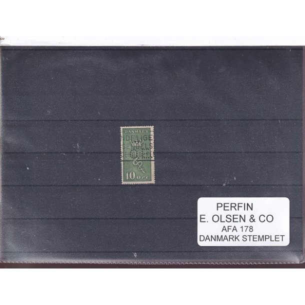 Perfin - E. Olsen &amp; Co - p AFA 178 - Brugt.