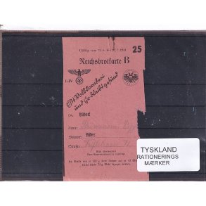 Tyskland - Rationeringsmrker - 2. Verdenskrig 