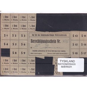 Tyskland - Rationeringsmrker - 2. Verdenskrig 