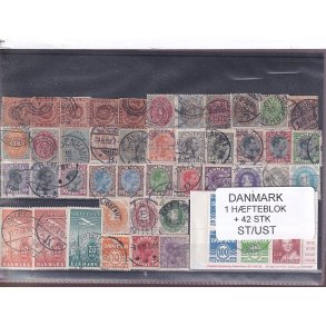 Danmark Samling - 1 Hfteblok + 42 Stk. Stemplet/Ustemplet