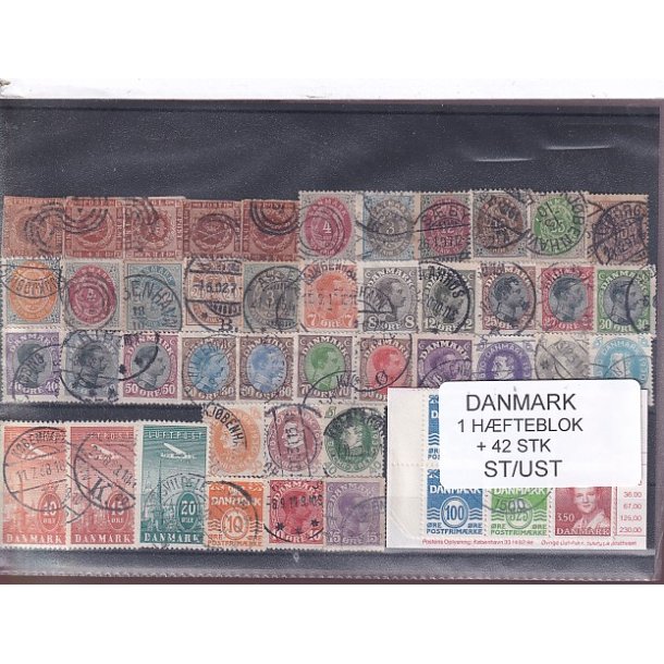 Danmark Samling - 1 Hfteblok + 42 Stk. Stemplet/Ustemplet